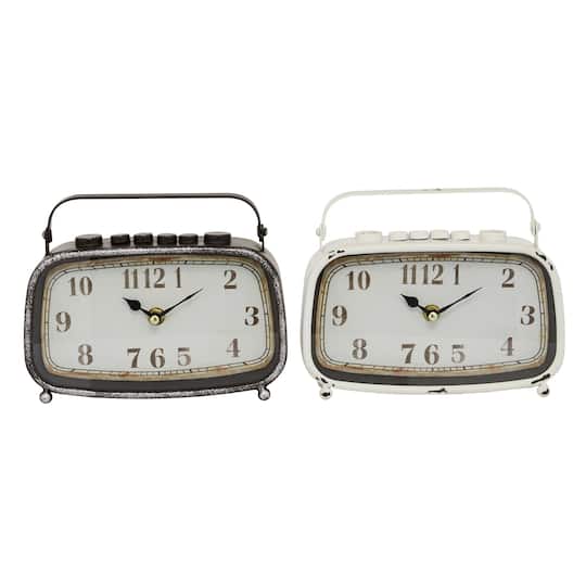 8&#x22; Metal Country Cottage Clock, 2ct.